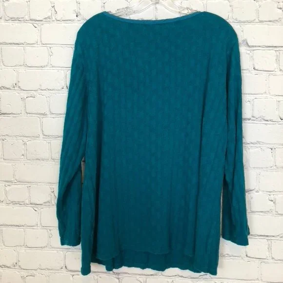 Cut Loose Teal Textured Top Size XL - Picture 3 of 4